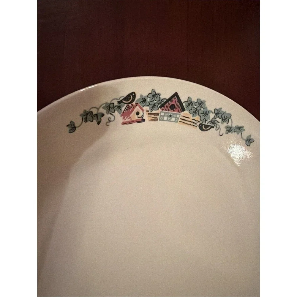 Corelle Garden Home 12 In Platter Birdhouses Serving Plate. Good Pre Owned Cond!